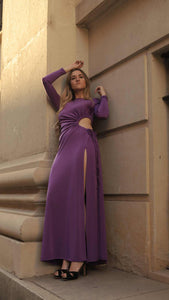 Vestido apertura morado By Kheper