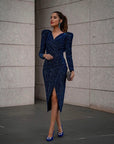 Vestido Azul Lurex