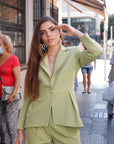 Traje de Chaqueta Lhyon Verde Pistacho