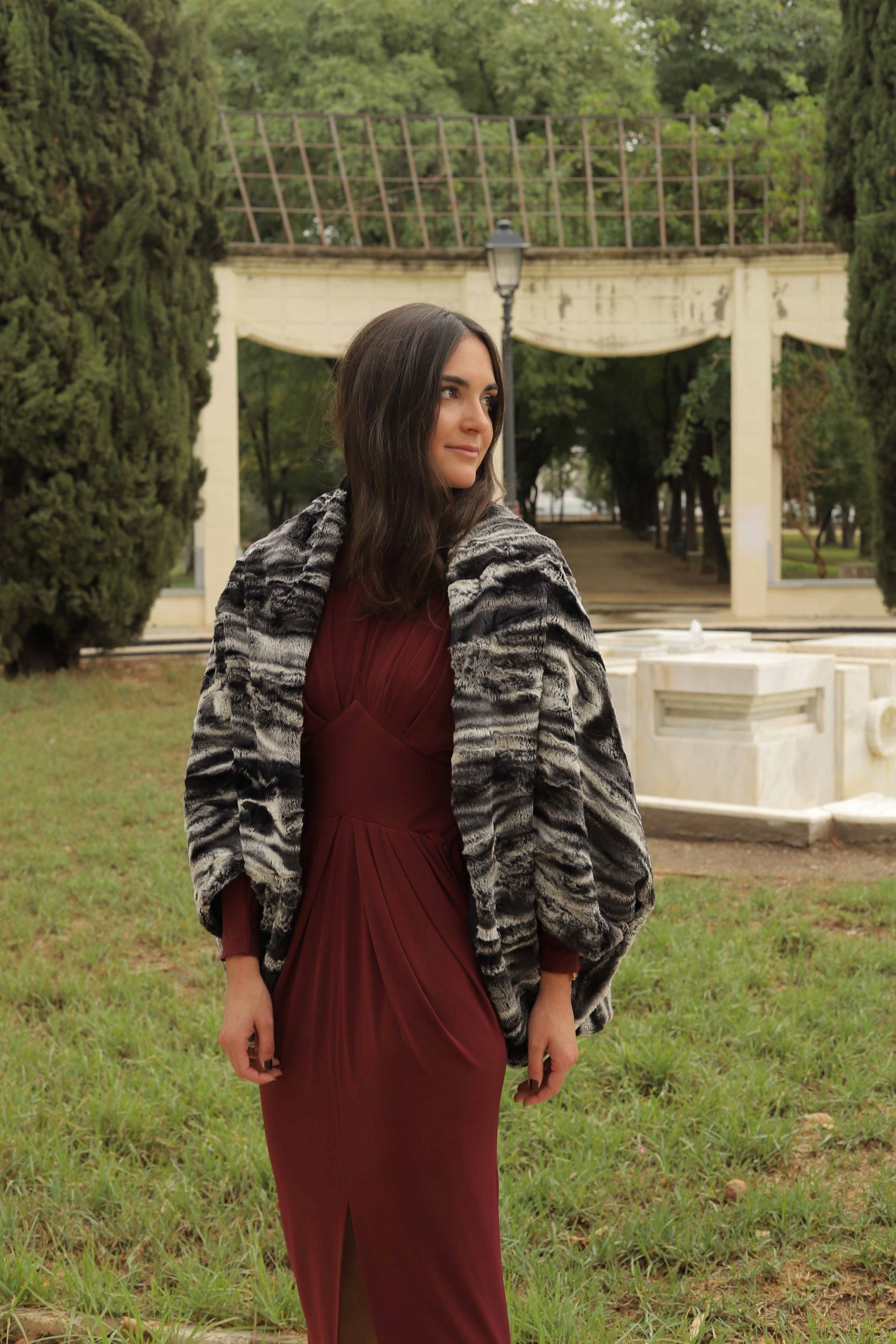 Poncho Print negro