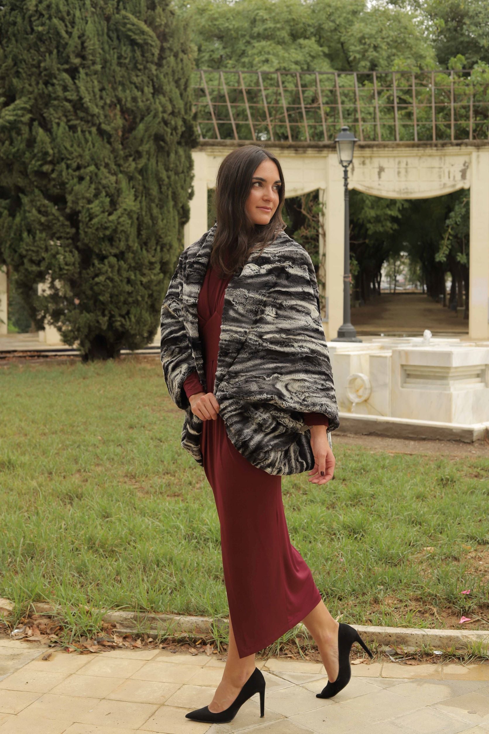 Poncho Print negro